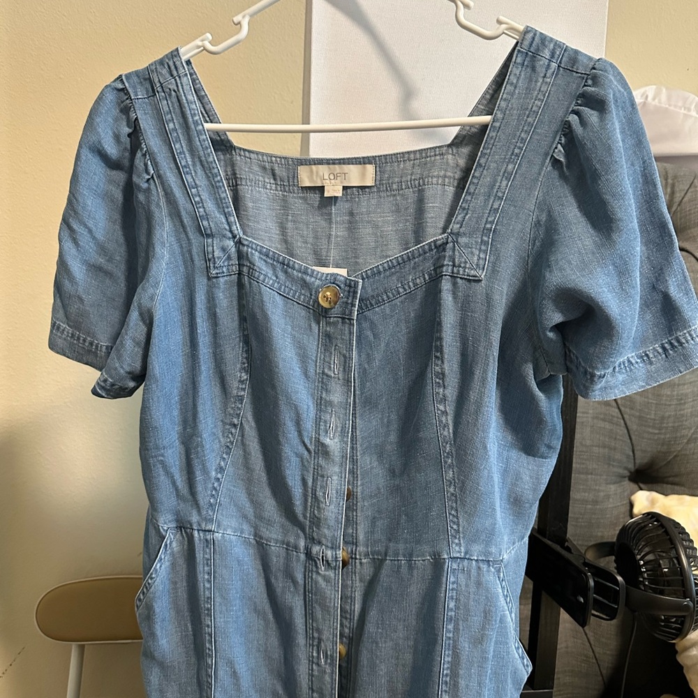 LOFT Blue Denim Mini Dress